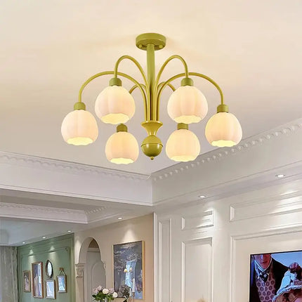 Lustre européen en verre citrouille avec éclairage LED intérieur — LZ4X9QJ