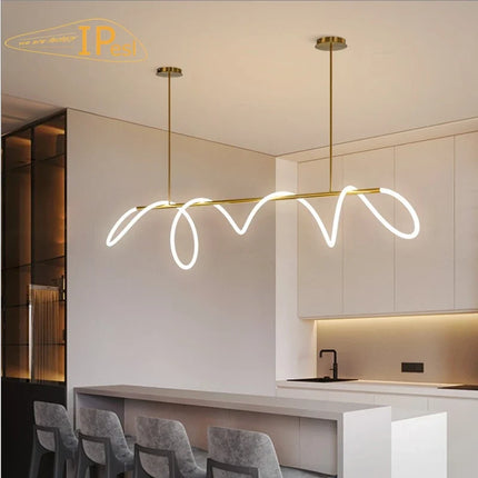 Lustre LED moderne à tuyau long minimaliste pour bar — LZ4P9XJ