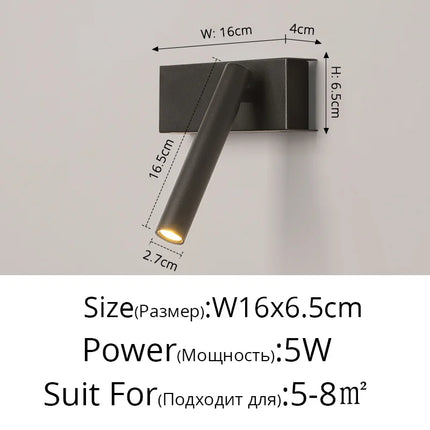 Applique murale LED rotative noire et blanche pour salon et allée — LZ4X9J