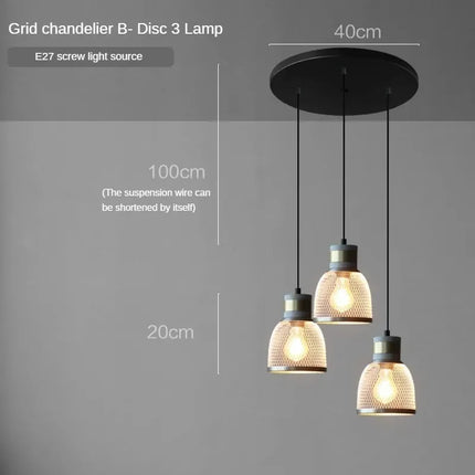 Suspension en ciment avec abat-jour en fer forgé style loft industriel — LZ4X9P2