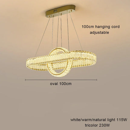 lustre led en cristal fantaisie lumière suspendue moderne