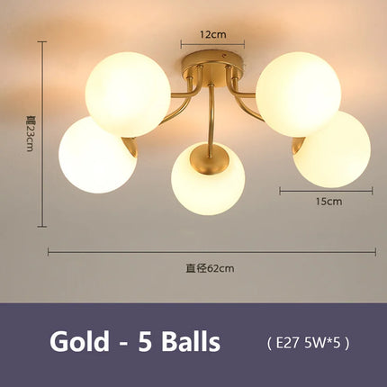 Suspension LED en verre style nordique pour intérieur — LZ4X9P