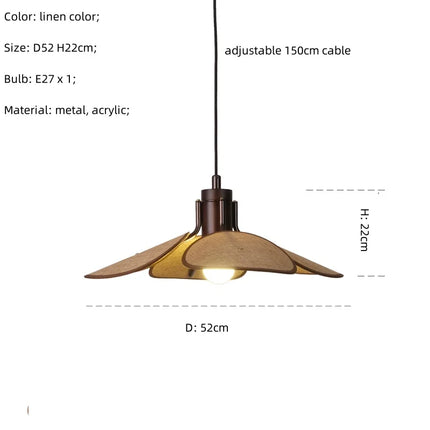 Wabi Sabi minimalisme E27 suspension Led lumière rétro chapeau Led suspension lampe salle à manger nordique suspension lampe Led Droplight Luminarias