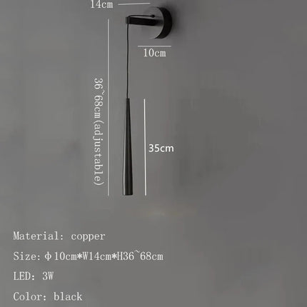 Applique murale LED nordique en cuivre et laiton à hauteur réglable — LZ4X9P2