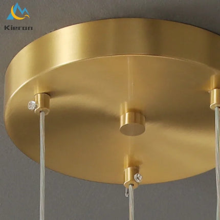 Suspension moderne dorée avec fleur en verre — LZ4X9T2