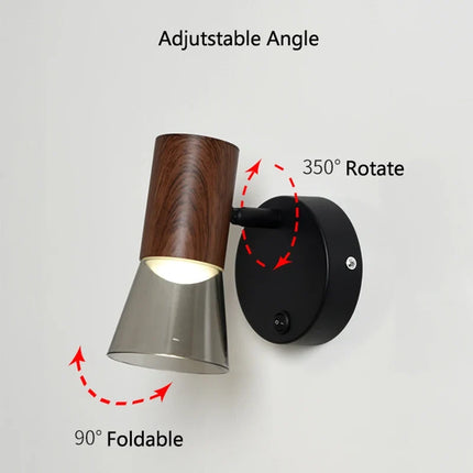 Applique murale LED moderne avec interrupteur et lampe de chevet intégrée — LZ4X9T