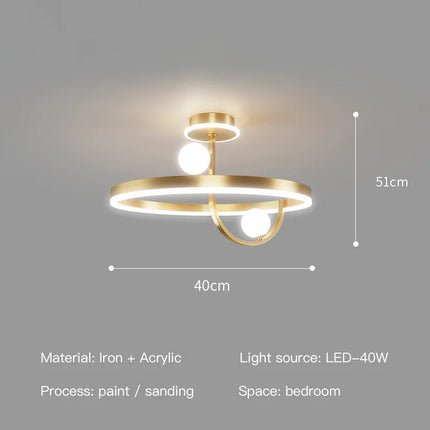 Plafonnier LED décoratif en fer style nordique moderne — LZ4X9P
