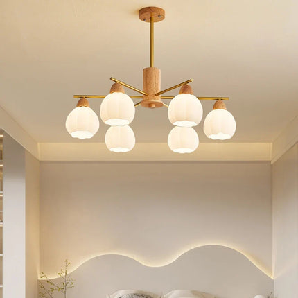 Lustre en bois crème pour décoration moderne et contemporaine — LZ4X9T
