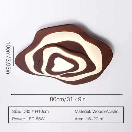 Lustre LED moderne en bois pour loft et chalet connecté — LZ4X9P2