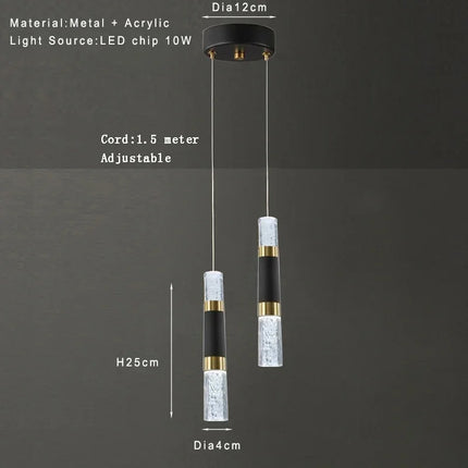 lustre moderne à LED avec lampes à bulles en acrylique suspendu