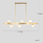 12 lumières L 113cm / Lumière chaude