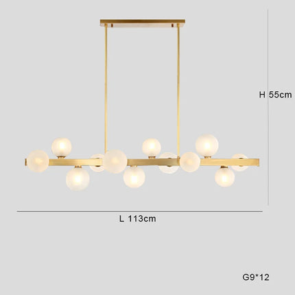 Lustre LED italien minimaliste en cuivre pour bar et café — LZ4P9XQ