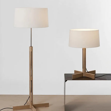 Lampadaire en bois massif style wabi-sabi japonais zen décoratif — LZ4T9Q2