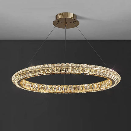 Lustre en cristal doré au design postmoderne pour intérieur raffiné — LZ4X9J