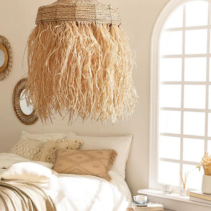 Suspension en rotin tissée main au style naturel wabi sabi — LZ4P9XQ