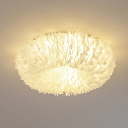 Lustre LED nordique suspendu orné de plumes — LZ4X9T2