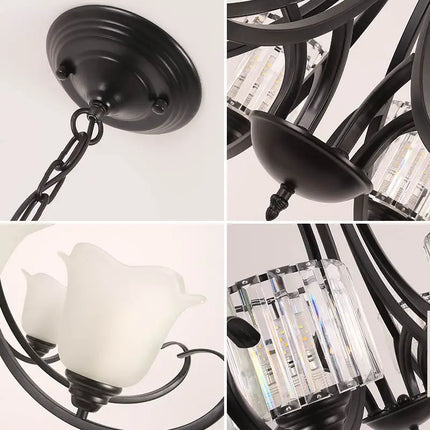 Lustre suspension cristal rétro pour décoration intérieure — LZ4G7XQ