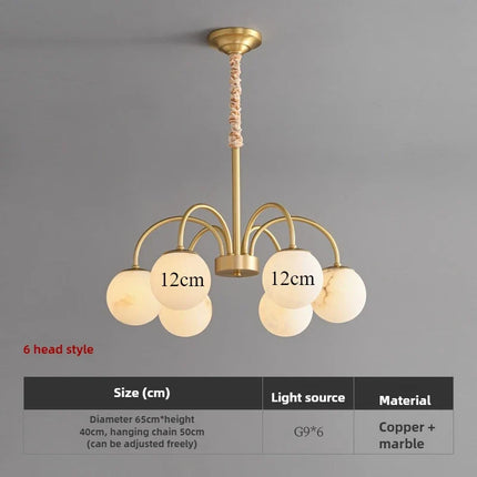 Suspension en cuivre et marbre naturel pour éclairage luxueux — LZ4X9T2