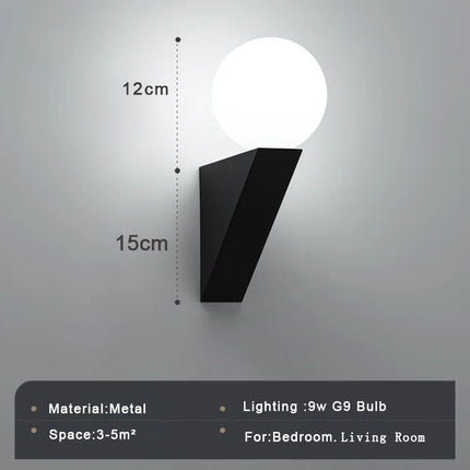 applique murale moderne en verre pour intérieur avec éclairage led