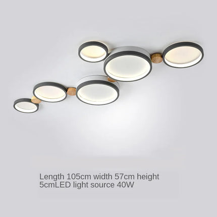 plafonnier moderne en bois avec éclairage led intérieur