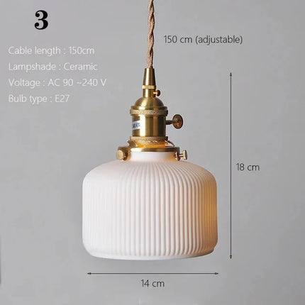 Suspension LED en céramique japonaise pour cuisine et restaurant — LZ4T9XQ