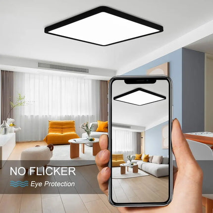 Plafonnier LED carré connecté avec commande vocale Alexa et Google — LZ4X9P