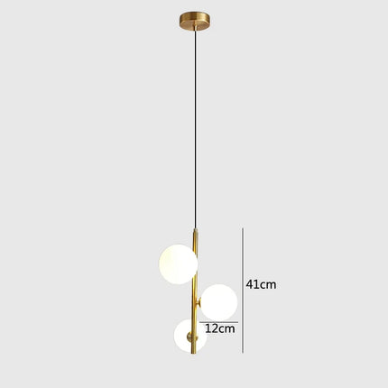 Suspension design en verre et laiton noir moderne — LZ4X9P