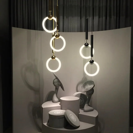 Suspension LED en anneau au design nordique moderne — LZ4X9P
