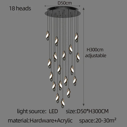 Suspension luminaire en anneau ovale design — LZ4P9XQ