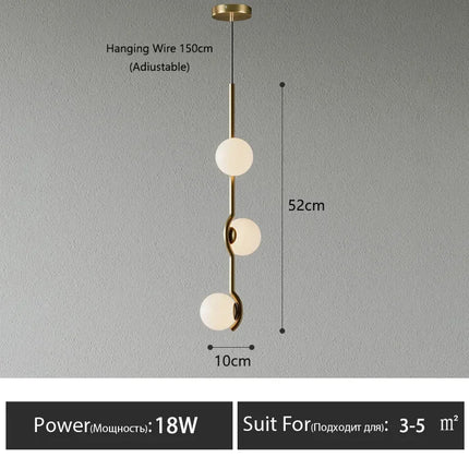 Lustre LED boule en verre style nordique pour intérieur — LZ4X9P2