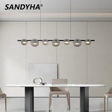 Lustre suspension en verre au design minimaliste moderne — LZ4Q9T1