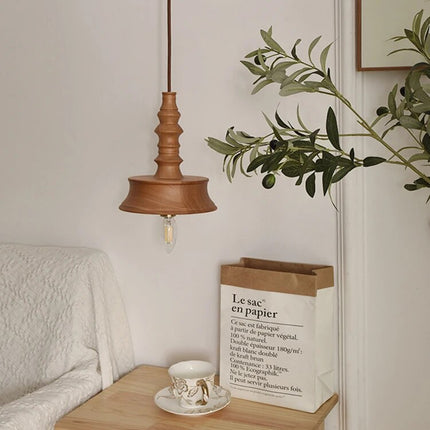 Suspension en bois style rétro pour chevet et restaurant — LZ4P7XQ
