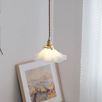 Suspension vintage en verre et laiton style nordique — LZ4X9M