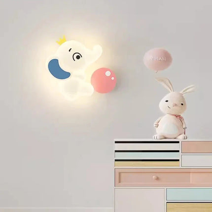 Applique murale moderne éléphant avec lumière douce pour enfant — LZ4P7XQ