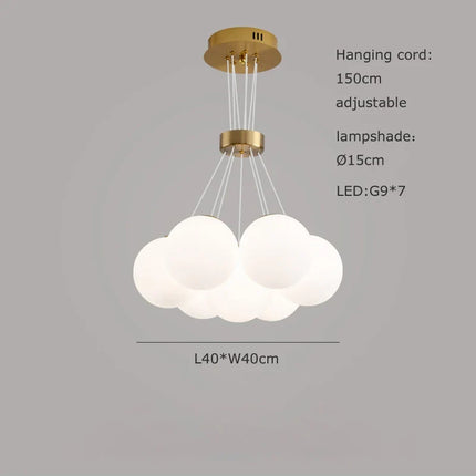Lustre sphérique LED réglable en hauteur pour décoration moderne — LZ4QX9