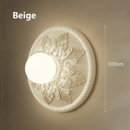 Applique murale ronde haut de gamme en verre blanc rétro — LZ4X9T
