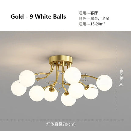 Lustre LED étoile avec boule en verre et cristal — LZ4P9XJ