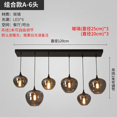 Lustre suspension en verre style nordique pour restaurant et café — LZ4X9T