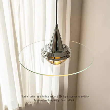 Lustre suspension Bauhaus en verre clair pour restaurant — LZ4X9M