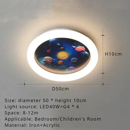 plafonnier sandyha pour enfants avec astronautes et planètes led