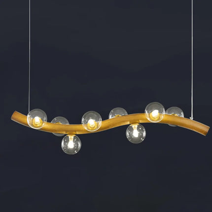 Suspension en bois massif avec globe en verre simple — LZ4X9P