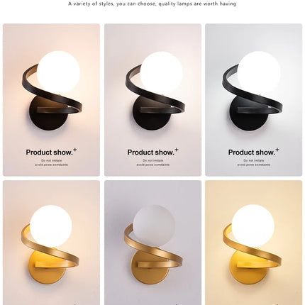 Applique murale led verre moderne intérieur loft miroir façade