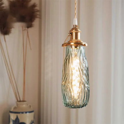 Lustre rétro nordique en laiton avec interrupteur à tirage — LZ4X9T