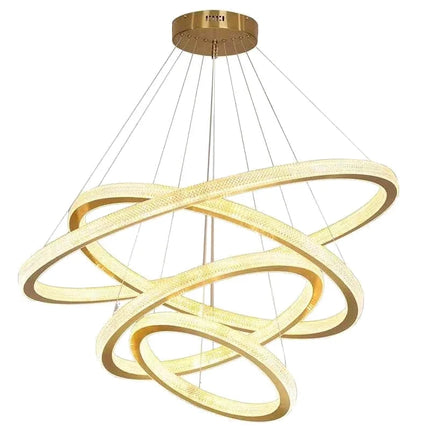 Lustre moderne en cristal avec anneau LED pour intérieur — LZ4X9P2