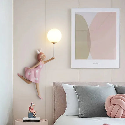 applique murale créative 3d pour fille abat-jour lune pour crèche