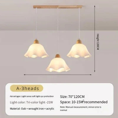 Plafonnier LED décoratif style nordique rétro japonais en forme de fleur — LZ4QJ7M
