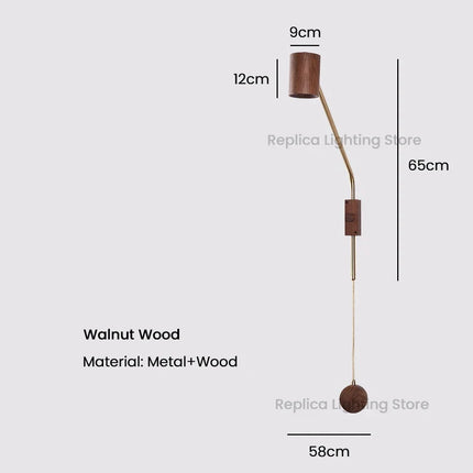 Applique murale vintage en bois à bras oscillant pour hôtel et café — LZ4X9T2