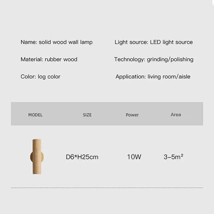 Applique murale LED en bois pour décoration intérieure et extérieure — LZ4X9P2