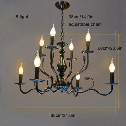 Lustre suspension industriel en fer effet bougie pour intérieur — LZ4X9T2