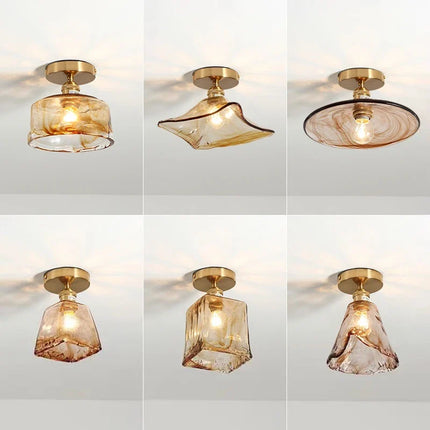 Plafonnier LED en verre style nordique industriel décoratif — LZ4P9XQ